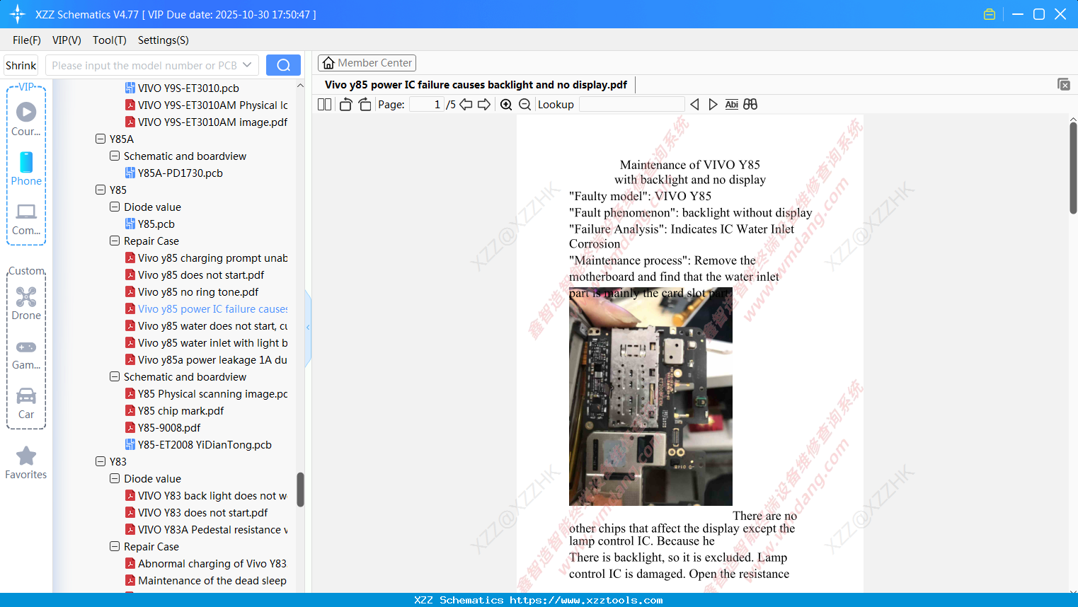 Vivo Y85 Power IC Failure Causes Backlight And No Display